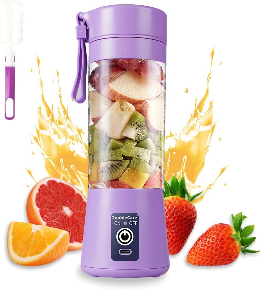 Portable Electric Juicer Blender - USB Rechargeable Wireless Mini Smoothies & Juice Mixer (380ml)