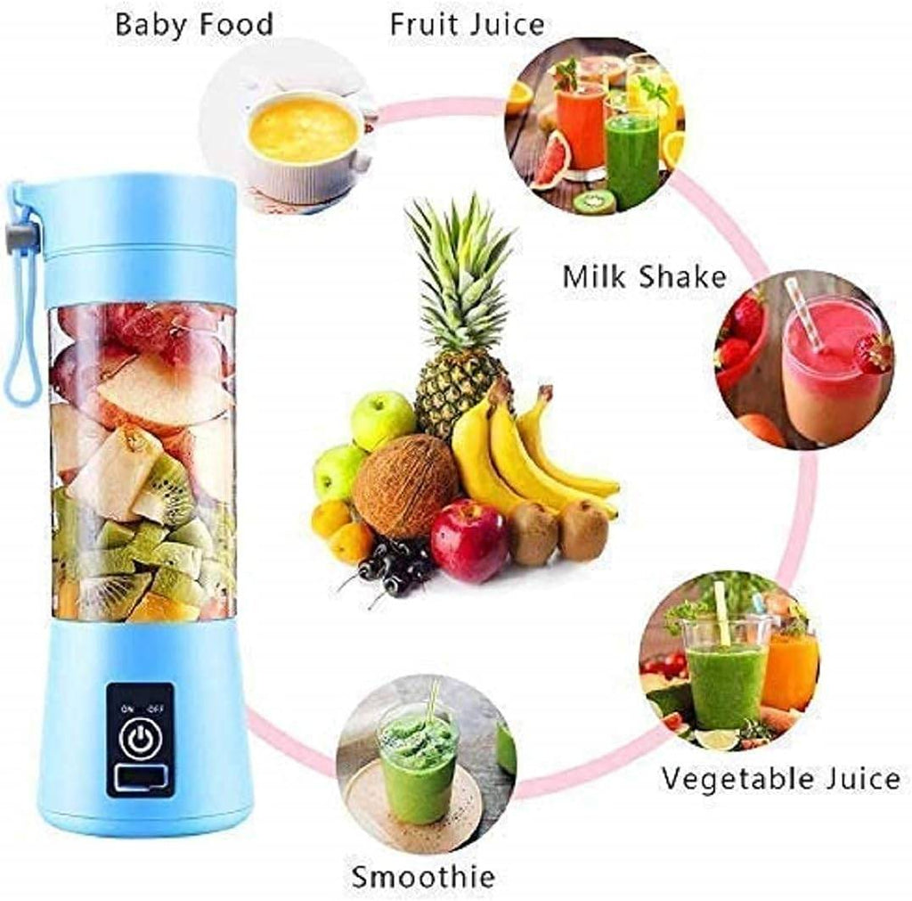 Portable Electric Juicer Blender - USB Rechargeable Wireless Mini Smoothies & Juice Mixer (380ml)
