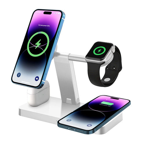 Premium 4-in-1 Foldable Magnetic Wireless Charging Station for iPhone, Apple Watch & AirPods
